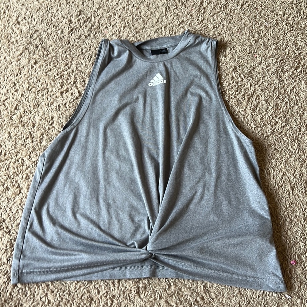 Gray adidas tank top